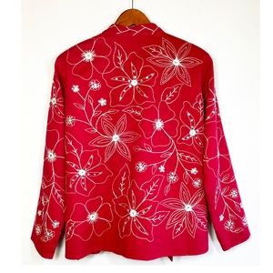 Drapers & Damons Fuchsia Embroidered Sequin Blazer